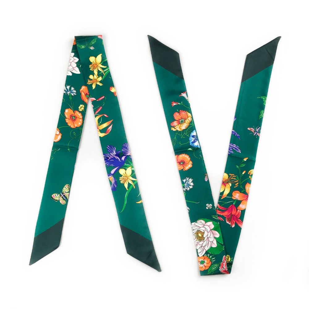 2 Twilly Scarves - Handbag Purse Twilly Scarf Pair